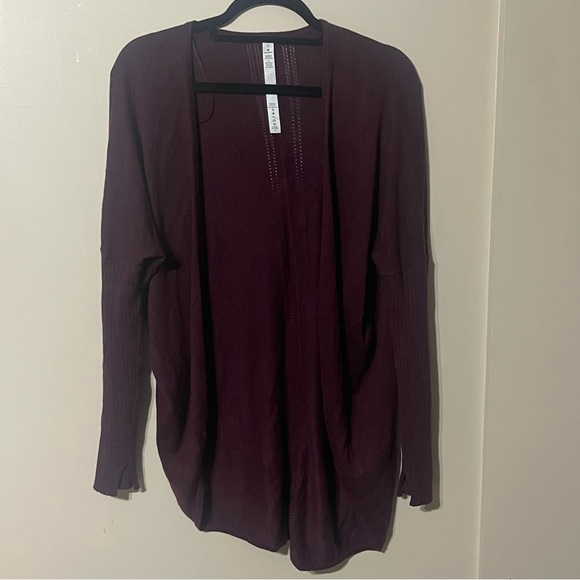 Lululemon Call In Cozy Wrap Burgundy Long Line Cardigan Size 2 - Picture 6 of 10